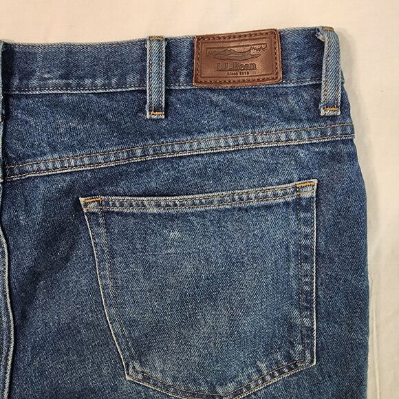 LL Bean Straight Leg Blue Jeans Mens 40x34 Blue 100% Cotton Classic Fit - Picture 9 of 12